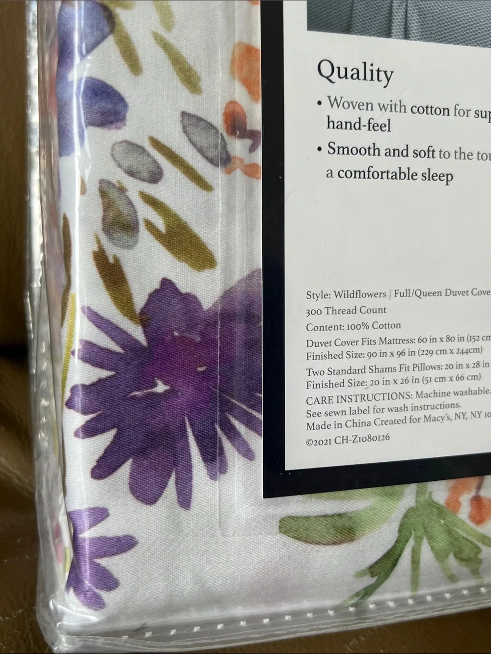 Charter Club Damask Designs Wildflowers Queen Duvet Cover Set